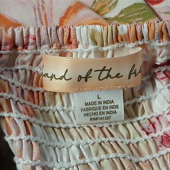 Band Of The Free Maxi Sundress Women Large Pink Floral Boho Casual Spring Summer - Picture 3 of 8